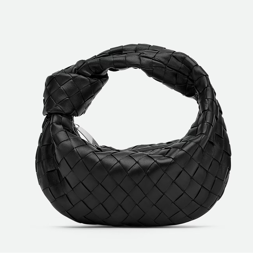 Bottega Veneta Mini Jodie Black Intrecciato Leather